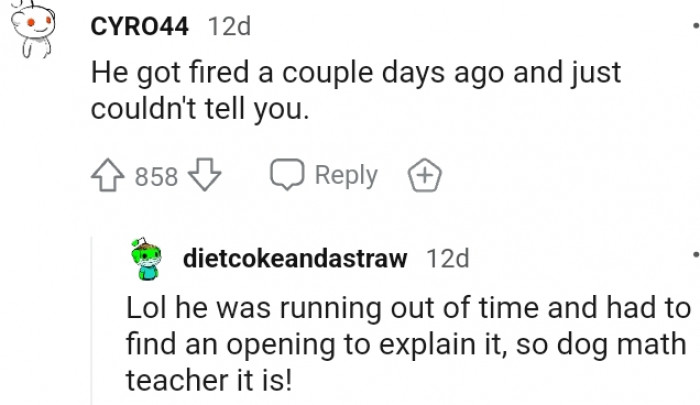 2. Dog math teacher it is