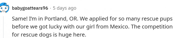 People have to bring in dogs from Mexico