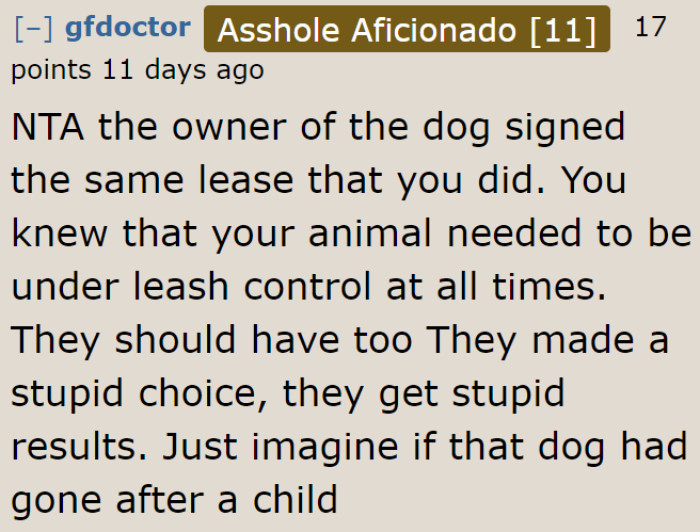 The neighbor needs to face the consequences of her irresponsibility.