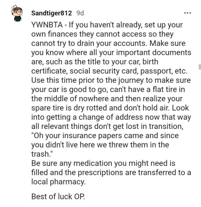 Make sure your car is good to go as well