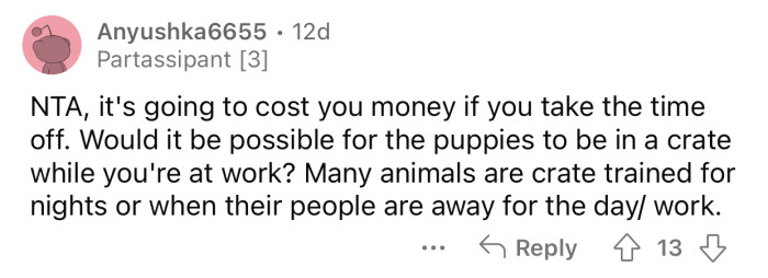 Some people are allowed to bring their pets along while working.