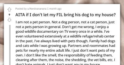 Man Doesn't Want His FIL's Dog In His House, Wife Insists