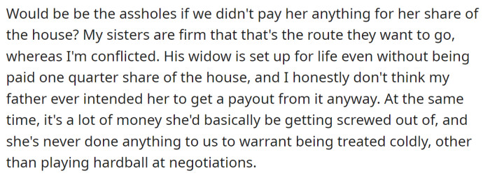So, the OP is wondering, would it be wrong if they don't pay the widow her share, according to the discovered deed?