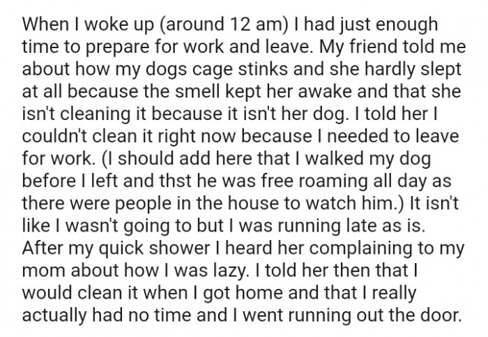 My friend told me how my dog's cage stinks