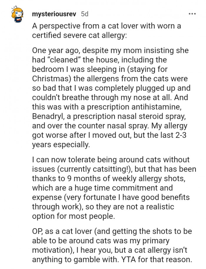A cat allergy is not anything to gamble with