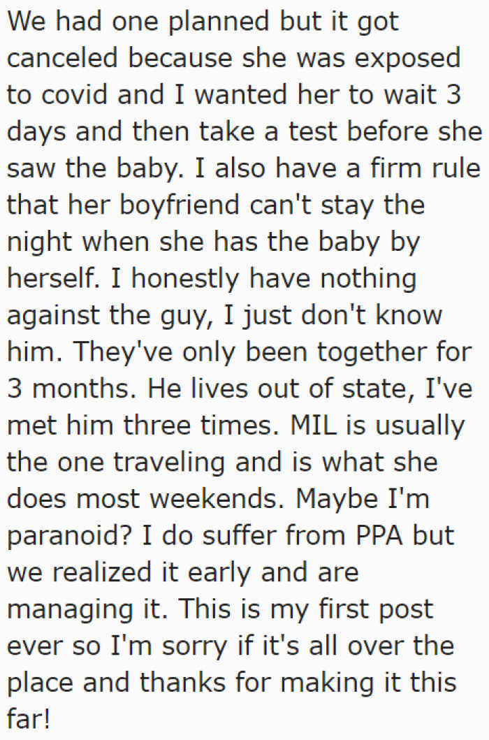 The MIL wants to spend time with her grandchild overnight, but the plan was canceled.