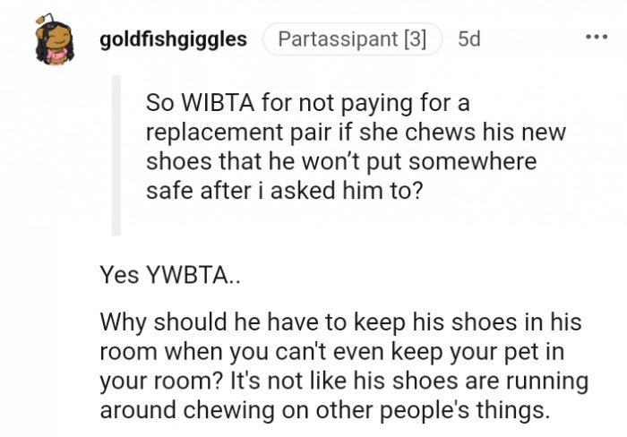 11. Why can't the OP keep the pet inside?