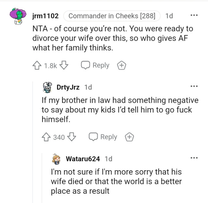 Apparently, the OP was ready to divorce his wife over this