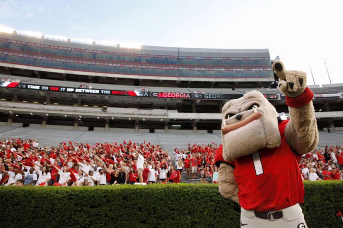 He got to meet his hero - a mascot of the University of Georgia's football team
