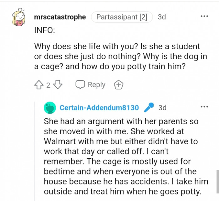 How do you potty train a dog in a cage?