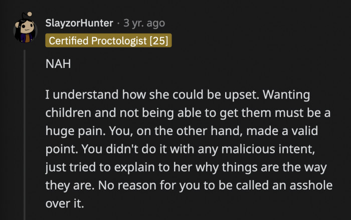 What OP said was unkind, but he didn't know she can't have kids. He is right to feel guilty, but he is not a complete jerk.