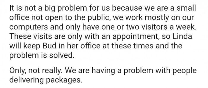 We are having a problem with people...