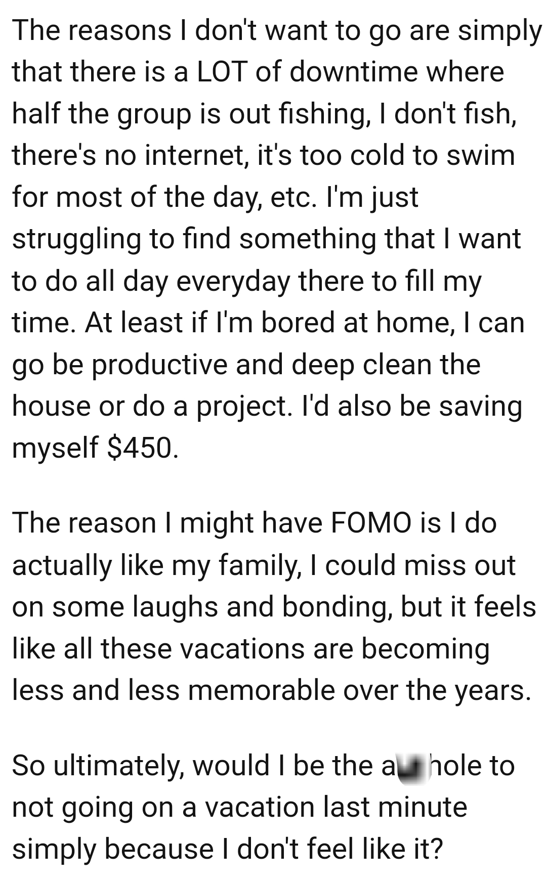 It feels like all these vacations are becoming less and less memorable