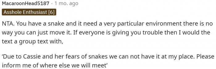 She can always refuse for her friend's sake.