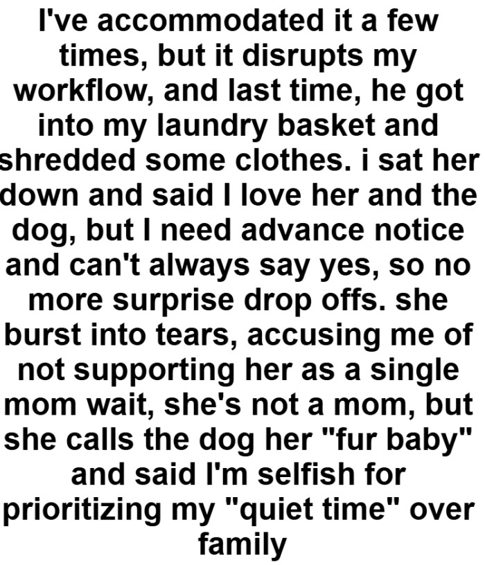 The OP needs advance notice as she can't always say yes