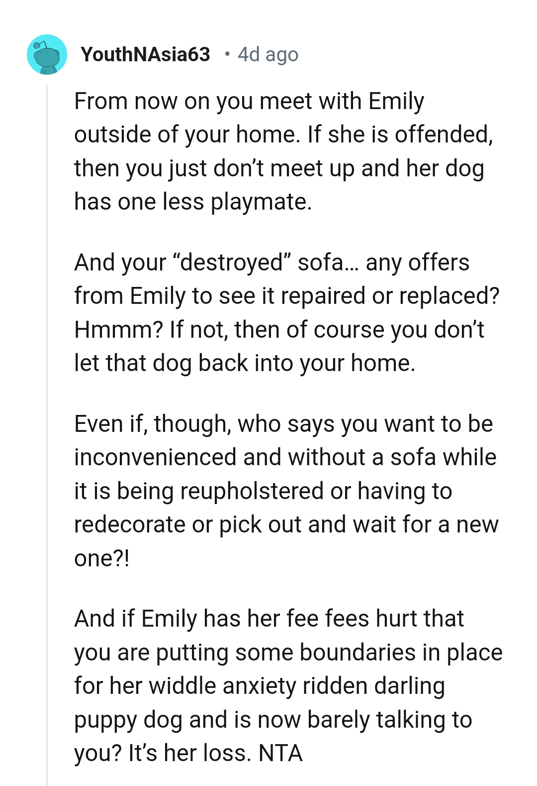 Not letting the dog back in