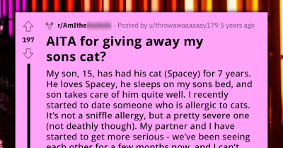 Mother Gives Away Her Son's Cat After She Starts Seeing Someone Who Is Allergic To Cats