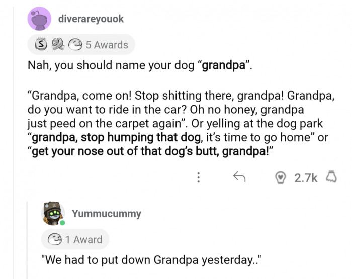 10. Sorry, grandpa