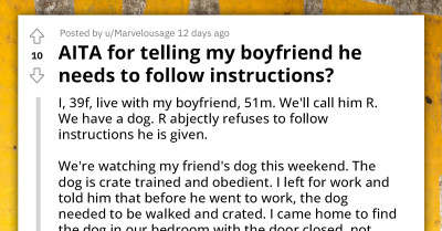 Redditor Tired of Repeatedly Reminding Her Boyfriend to Follow Instructions for Their Dog's Care