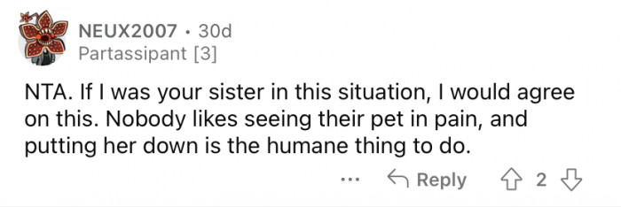 "Nobody likes seeing their pet in pain."