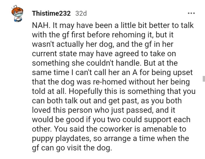 You both loved this person who just passed