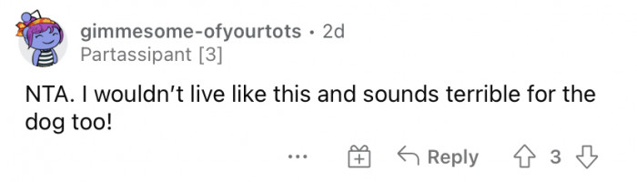 "I wouldn't live like this."