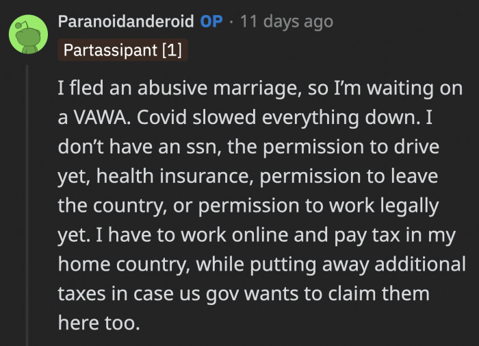 The real story unfolds where OP shared that her desperation to escape an abusive relationship drove her to compromise too much.