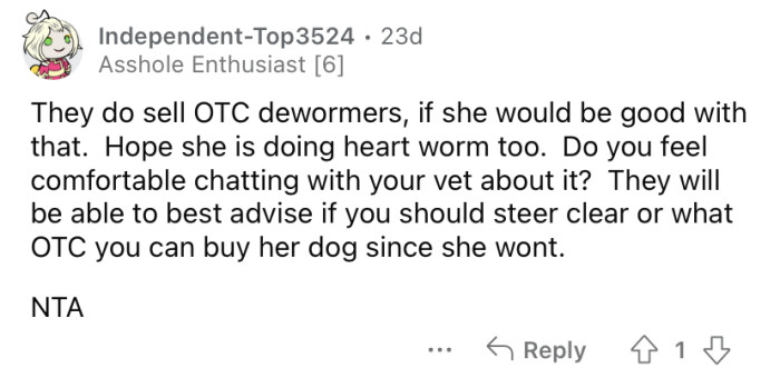 Ask the vet for advice.