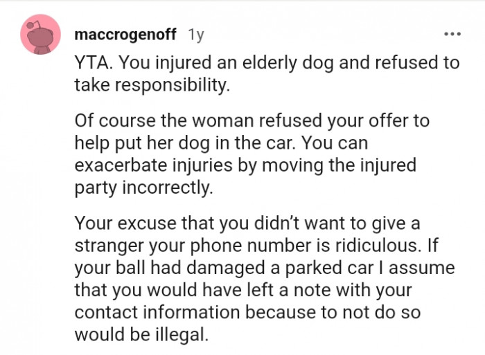 7. What if your ball had damaged a parked car?