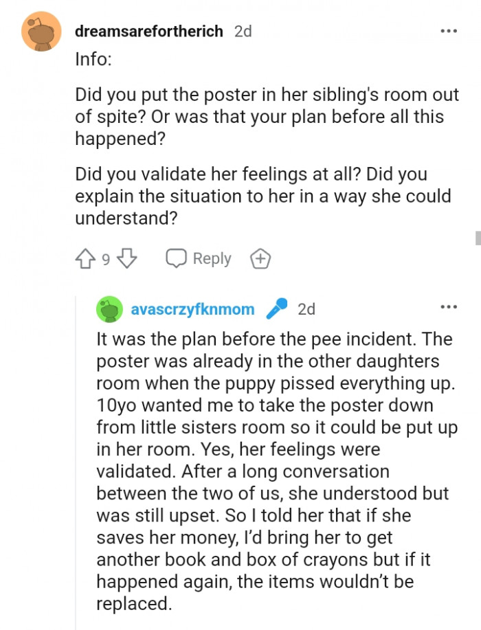 Did you validate her feelings at all?