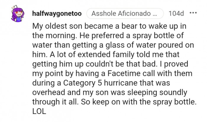 Keep on with the spray bottle