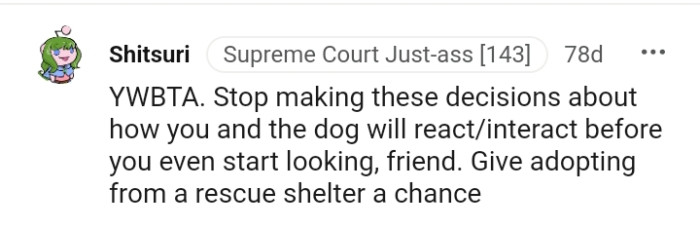 The OP should give adoption from a shelter a chance