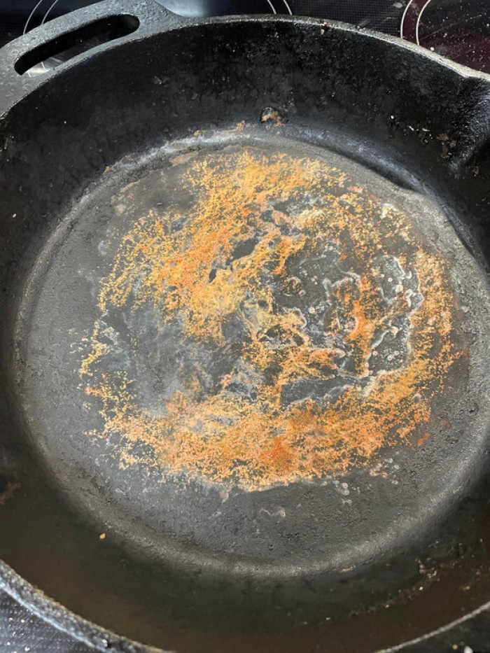 12. Wife tried to clean my cast iron. How much alimony should I get?