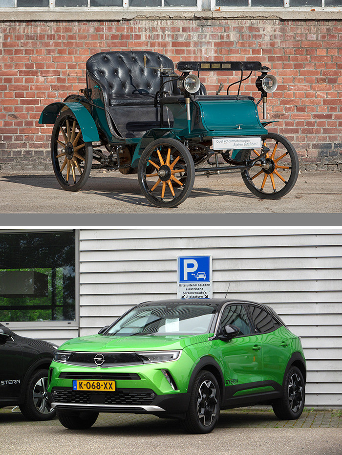18. Opel Lutzmann (1899) vs. Opel Mokka-E (2021)