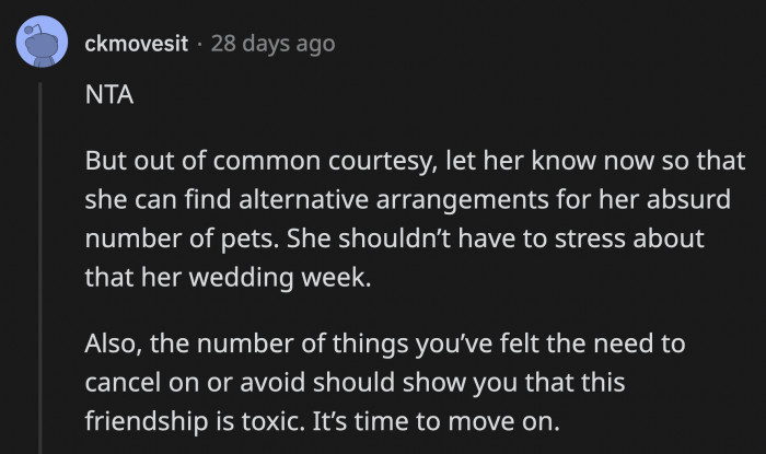 The bride will probably drop OP like a hot potato after the wedding