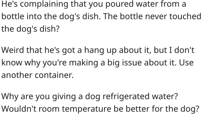 4. She could have used another container and not made a big deal out of it.
