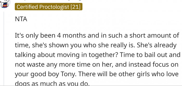 They've been together for only four months...