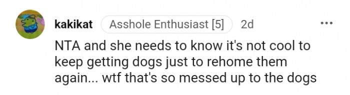 It's not cool to keep getting dogs and rehoming them