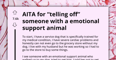 Frustrated Woman Calls Out Entitled Dog Owner For Insisting Their ESA Is Support Dog