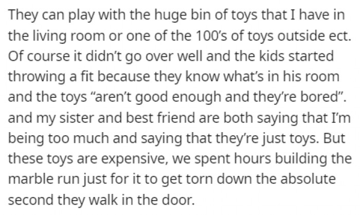 There are plenty of other toys for the kids to play with but they find them boring