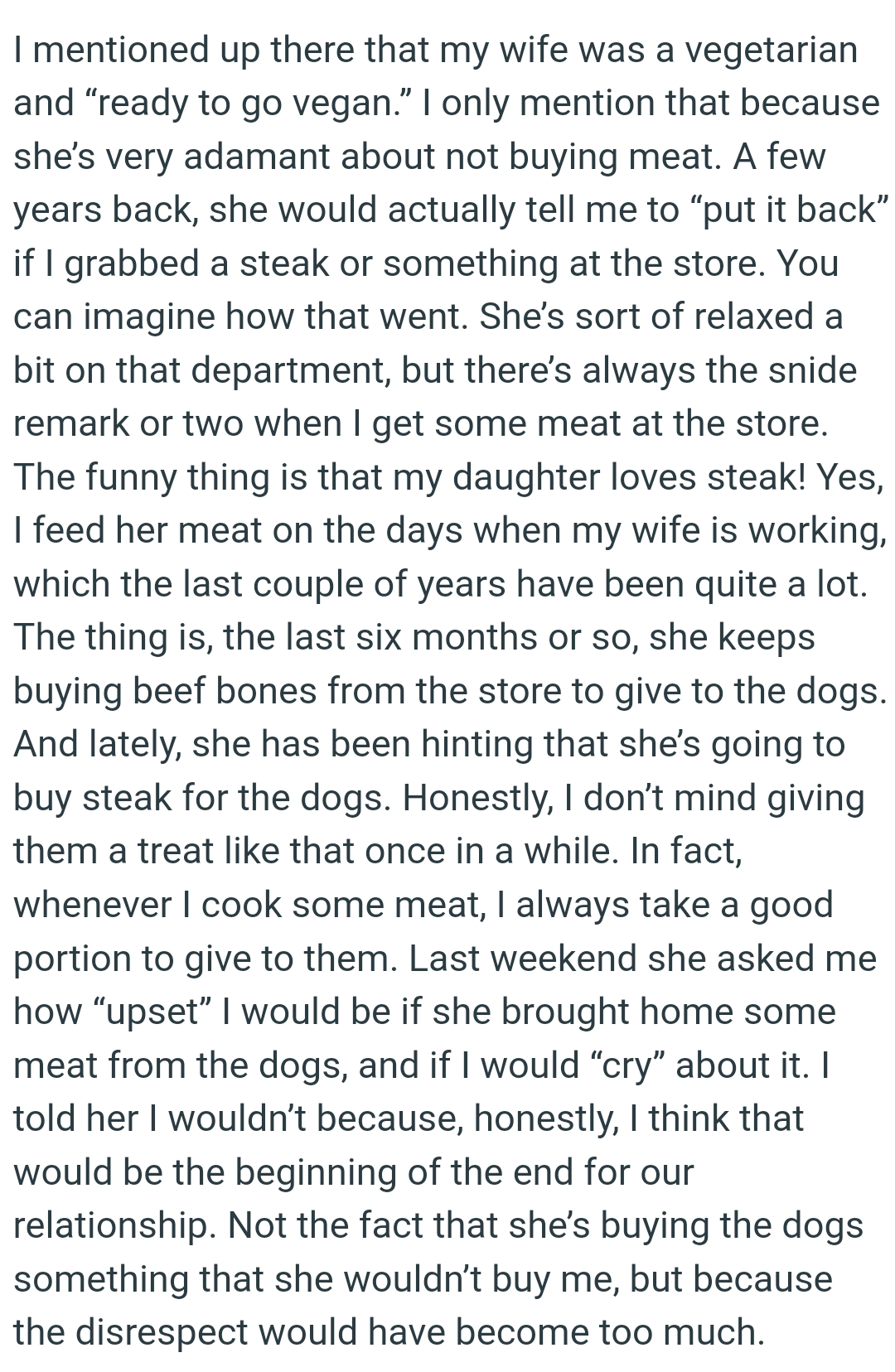 Honestly, the OP doesn’t mind giving the dogs a treat like that once in a while