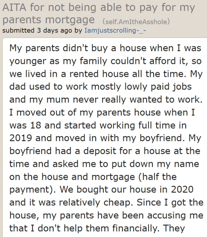 The OP explains her situation.