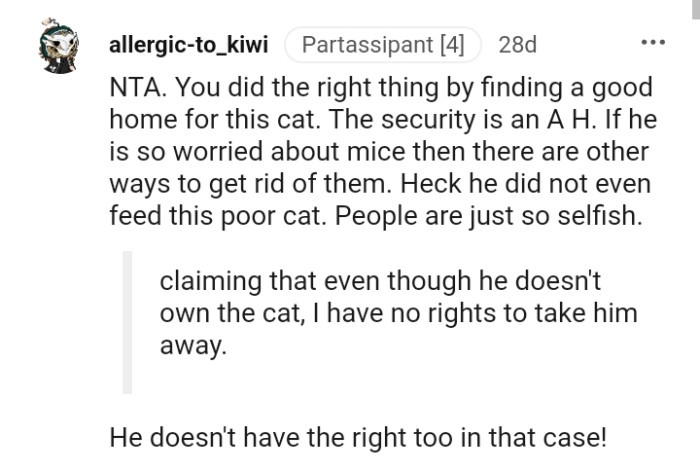 The security guard is the AH here