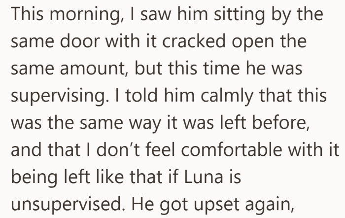 Supervised or not, the sight of that same cracked door brought all her concerns back.
