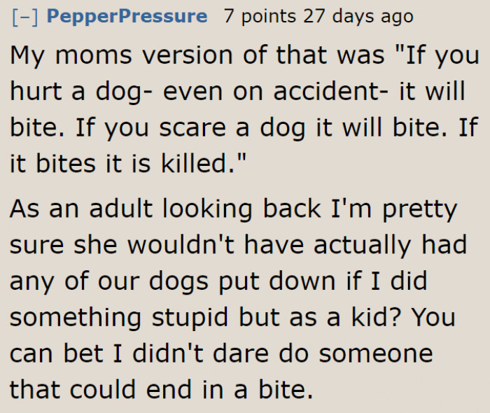 The consequence of mishandling dogs.