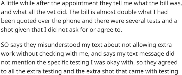 Although their SO said it was a misunderstanding, OP was frustrated that their instructions were not followed.