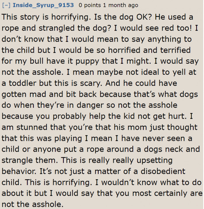 The mom needs to stop this behavior.