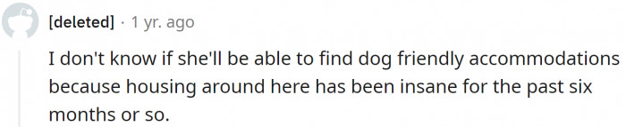 OP doesn't believe her friend would be able to find appropriate accommodation