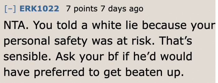 Would the Boyfriend Want to Face the Consequences If He Told the Truth?