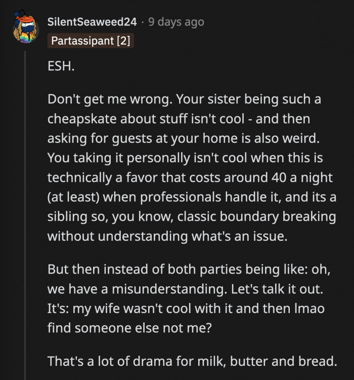 One of the comments said that they were all acting immature and should have communicated calmly instead of taking everything so personally